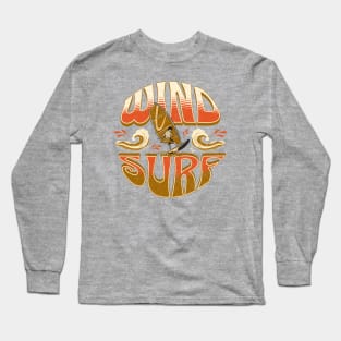 Wind Surfer Distressed Vintage Graphic Long Sleeve T-Shirt